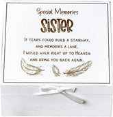 ukgiftstoreonline Sister Remembrance Memory White Keepsake Box With Feather Design