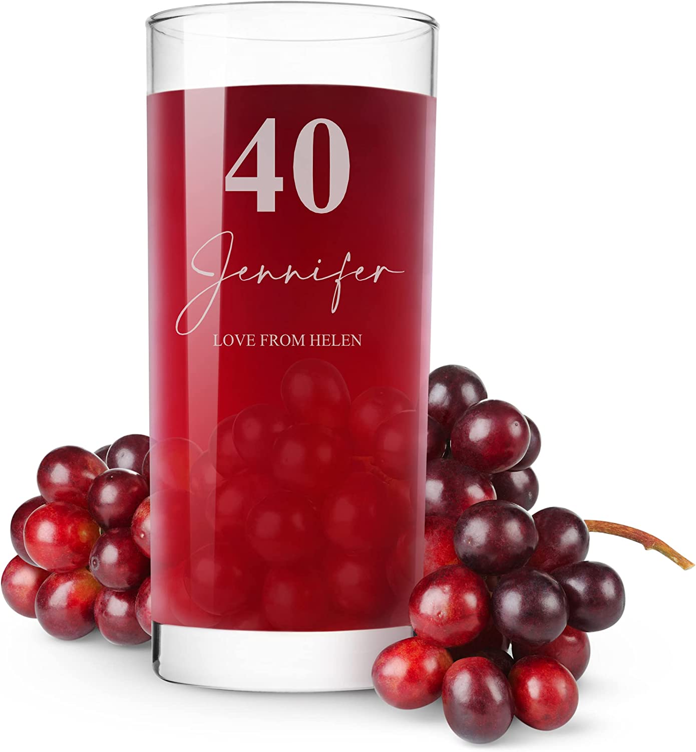 Engraved Personalised 40th Birthday Highball Glass Gift Boxed Personalised Highball Glasses ukgiftstoreonline