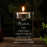 Personalised Nan Keepsake Tea Light Candle Holder With Sentiment