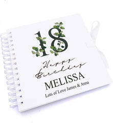 Personalised 18th Birthday Green Leaf Design Gift Scrapbook Photo Album