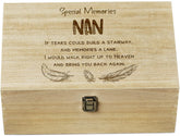 Nan Remembrance Large Wooden Memory Keepsake Box Gift HB-176