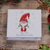 Personalised Baby's First Christmas Photo Album With Santa Gnome