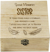 ukgiftstoreonline Sister In Loving Memory Engraved Wooden Keepsake Box Gift