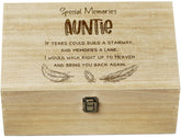 Auntie Remembrance Large Wooden Memory Keepsake Box Gift