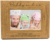 Personalised Daddy and Us Photo Frame Gift Oak Wood Finish