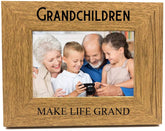 ukgiftstoreonline Grandchildren Make Life Grand Photo Picture Frame Gift Oak Wood Finish