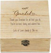 Personalised Grandad Sentiment Wooden Keepsake Box Gift Engraved