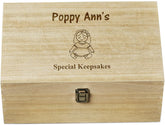 Personalised Large Wooden Baby Memory Keepsake Box Doll Design