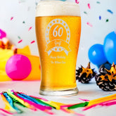 Personalised Birthday Beer Glass Gift Engraved With Any Age 18th, 21st, 30th, 40th, 50th, 60th, 70th