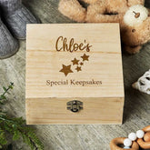 ukgiftstoreonline Personalised Keepsake Memory Box Engraved With Stars Pattern SHB-124