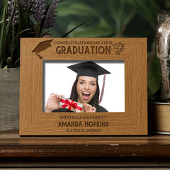 Personalised Graduation Photo Frame Star and Hat Design Keepsake Gift