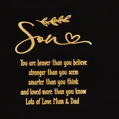 ukgiftstoreonline Personalised Son Black Gift Box With Gold Leaf