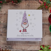 Personalised Baby Girl First Christmas Photo Album With Gnome