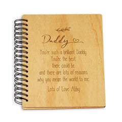 Personalised Daddy Sentiment Wooden Photo Album Engraved Gift