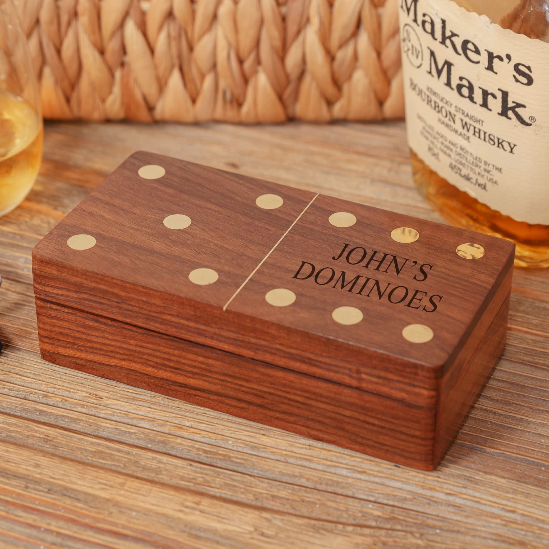 Personalised Luxury Dominos Gift Box - Dominos set - wooden dominos, add his name , keepsake Keeepsake box ukgiftstoreonline