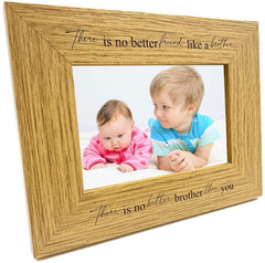ukgiftstoreonline No better friend like a brother Photo Frame Oak wood finish