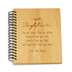 Personalised Daughter Sentiment Wooden Photo Album Engraved Gift