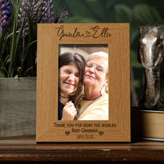 Personalised Best Grandma With Name Portrait Photo Frame Gift