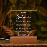 Personalised Sister Sentiment LED Night Lamp Keepsake Gift
