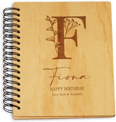 Personalised Natural Floral Alphabet and Sentiment Photo Album Engraved