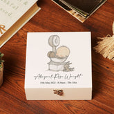 ukgiftstoreonline Personalised Cute Baby Wooden Keepsake Box Gift With Hand Drawn Elements