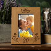Happy 30th Birthday Portrait Photo Frame Star Design Gift