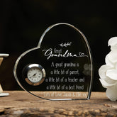 Engraved Personalised Great Grandma Crystal Glass Clock With Sentiment Personalised Gift Clocks ukgiftstoreonline