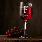 Personalised Beautiful Floral Alphabet & Name Engraved Wine Glass Gift
