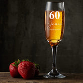 Personalised 60th Birthday Signature Champagne Flute Prosecco Glass Gift
