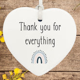 ukgiftstoreonline Thank you for everything Gift ceramic heart present With Rainbow