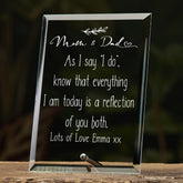Personalised Parents of the Bride / Groom Glass Plaque Gift