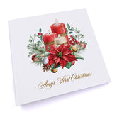 Personalised Baby's First Christmas Photo Album Gift Decorative Candle Design