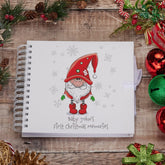 Personalised Baby's First Christmas Scrapbook Photo Album With Gnome