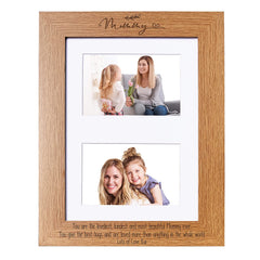 Personalised Mummy Double Photo Picture Frame With Leaf Landscape