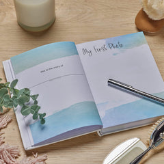 Personalised Baby Boy Record Book Keepsake Milestone Journal Teddy Design