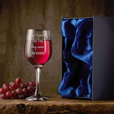 Personalised Any Engraving Wine Glass in Silk Lined Gift Box