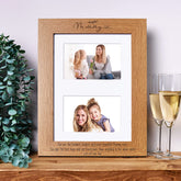 Personalised Mummy Double Photo Picture Frame With Leaf Landscape