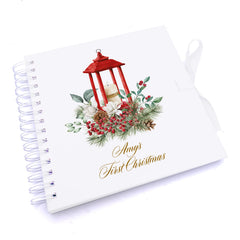 Personalised Baby's First Christmas Scrapbook Photo Album Candle Holder Design