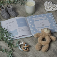 ukgiftstoreonline Baby Boy My First Year Keepsake Record Book