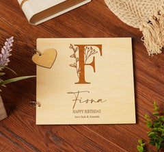Personalised Natural Floral Alphabet and Sentiment Scrapbook or Album
