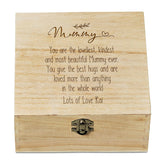 Personalised Mummy Sentiment Wooden Keepsake Box Gift Engraved