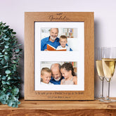 Personalised Grandad Wooden Double Photo Frame Gift Landscape