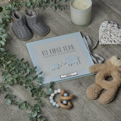 ukgiftstoreonline Baby Boy My First Year Keepsake Record Book