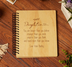 Personalised Daughter Sentiment Wooden Photo Album Engraved Gift