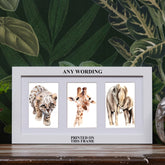 Personalised Wooden Triple Photo 6 x 4 Frame Custom Printed Any Message