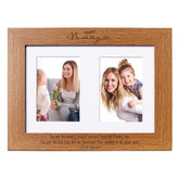 Personalised Mummy Double Photo Picture Frame With Leaf Portrait