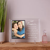 Personalised Cousin Engraved Glass Photo Frame In Lined Gift Box