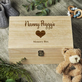 Personalised Large Wooden Memory Keepsake Box Love Heart Design