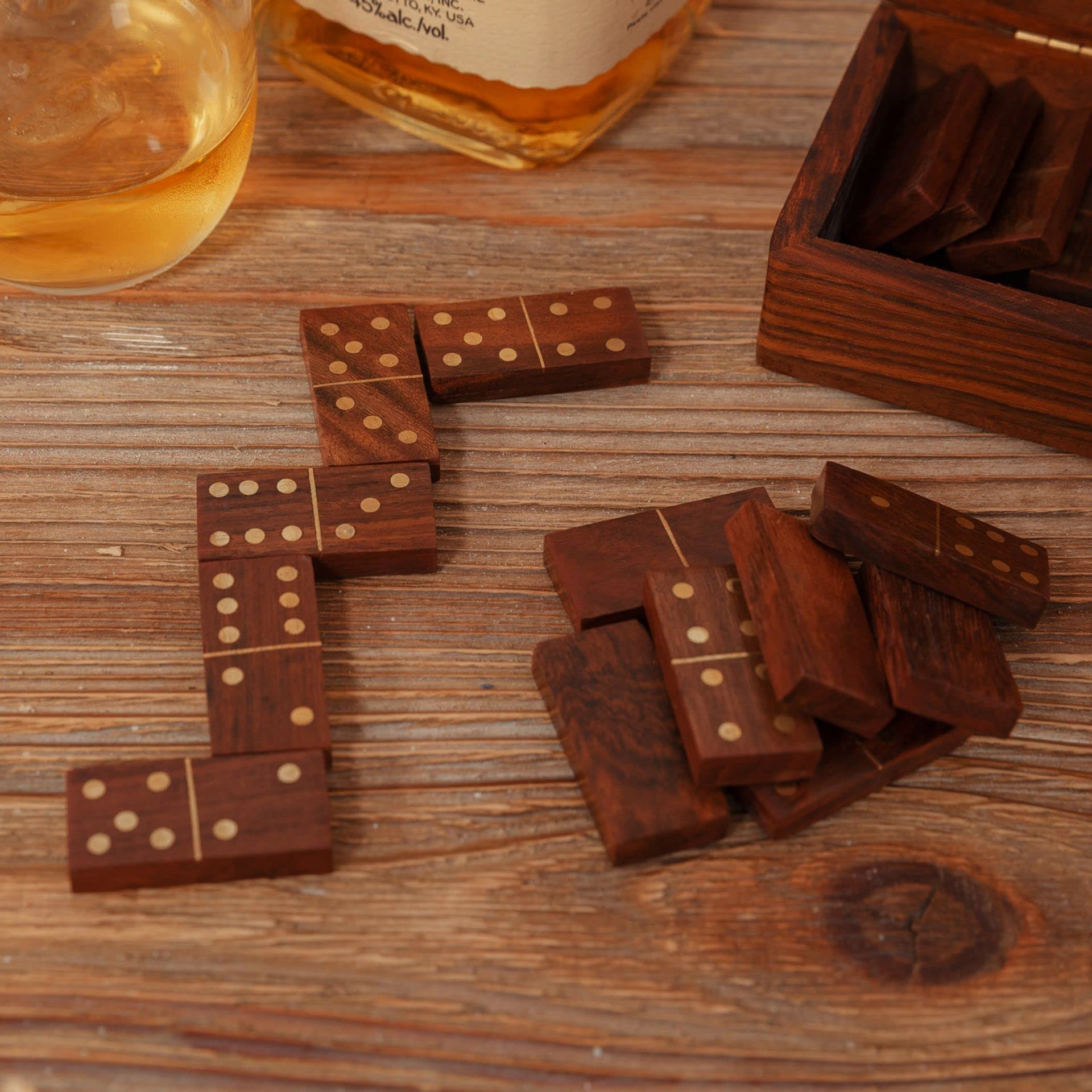 Personalised Luxury Dominos Gift Box - Dominos set - wooden dominos, add his name , keepsake Keeepsake box ukgiftstoreonline