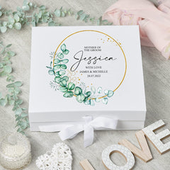 Personalised Mother Of The Groom Wedding Keepsake Box Gift With Wreath